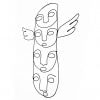 Face Totem with Wings