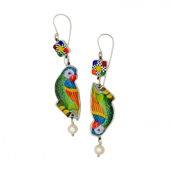 Vintage Parrot Earrings, Denise Barr, Freehand Gallery