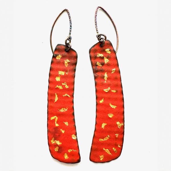 Enamel earrings, Julie Shaw, Freehand Gallery