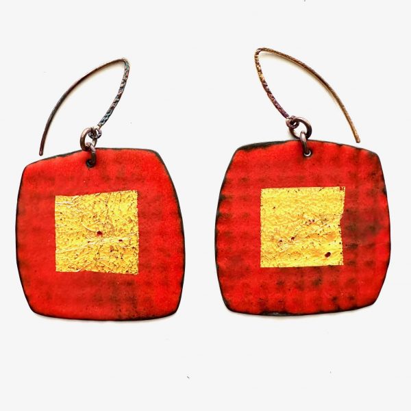 Enamel earrings, Julie Shaw, Freehand Gallery