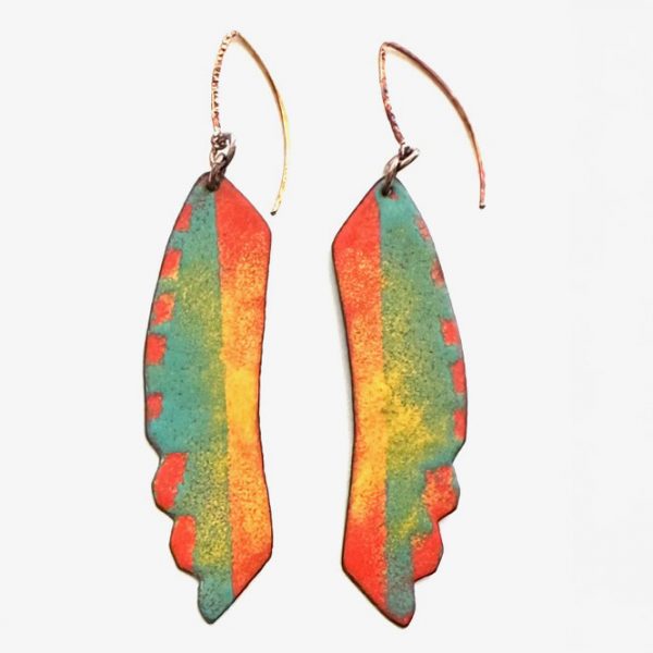 Enamel earrings, Julie Shaw, Freehand Gallery