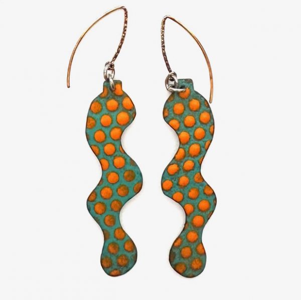 Enamel earrings, Julie Shaw, Freehand Gallery