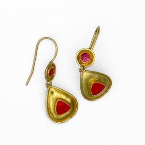 Opal Tourmaline earrings, Jo Baxter, Freehand Gallery