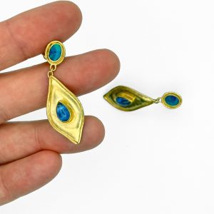 Jo Baxter Marbella earrings, opal, kyanite, Freehand Gallery