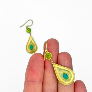 Jo Baxter Hammered Pear Earrings, Freehand Gallery