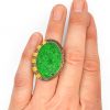 Green Garnet Druzy Ring