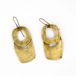 Brass Dangle Earrings, Maru Lopez, Freehand Gallery