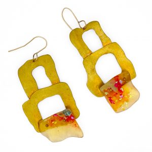 Organic Squares Earrings, Maru Lopez, Freehand Gallery
