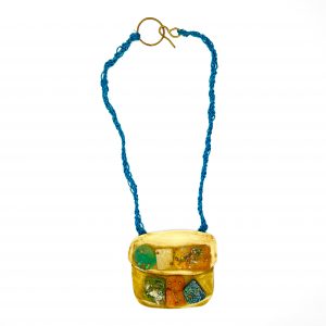 Resin Brass Silk Necklace, Maru Lopez, Freehand Gallery