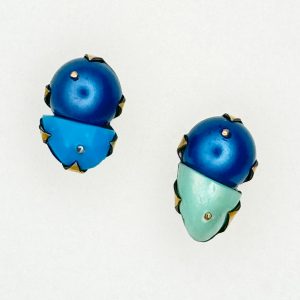 Blue Pearl stud earrings, Nikki Coupee, Freehand Gallery