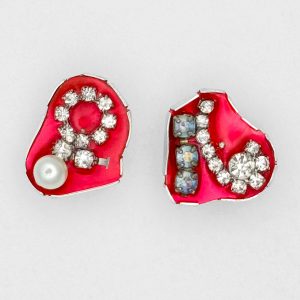 Pink Rhinestone Stud earrings, Nikki Coupee, Freehand Gallery