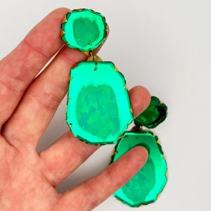 Emerald Drops Earrings, Nikki Coupee, Freehand Gallery