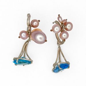 Pearl and Vintage Glass Earrings, Simon Gomez, Freehand Gallery