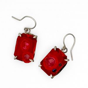 Simon Gomez, sapphire and plastic gem earrings, Freehand Gallery